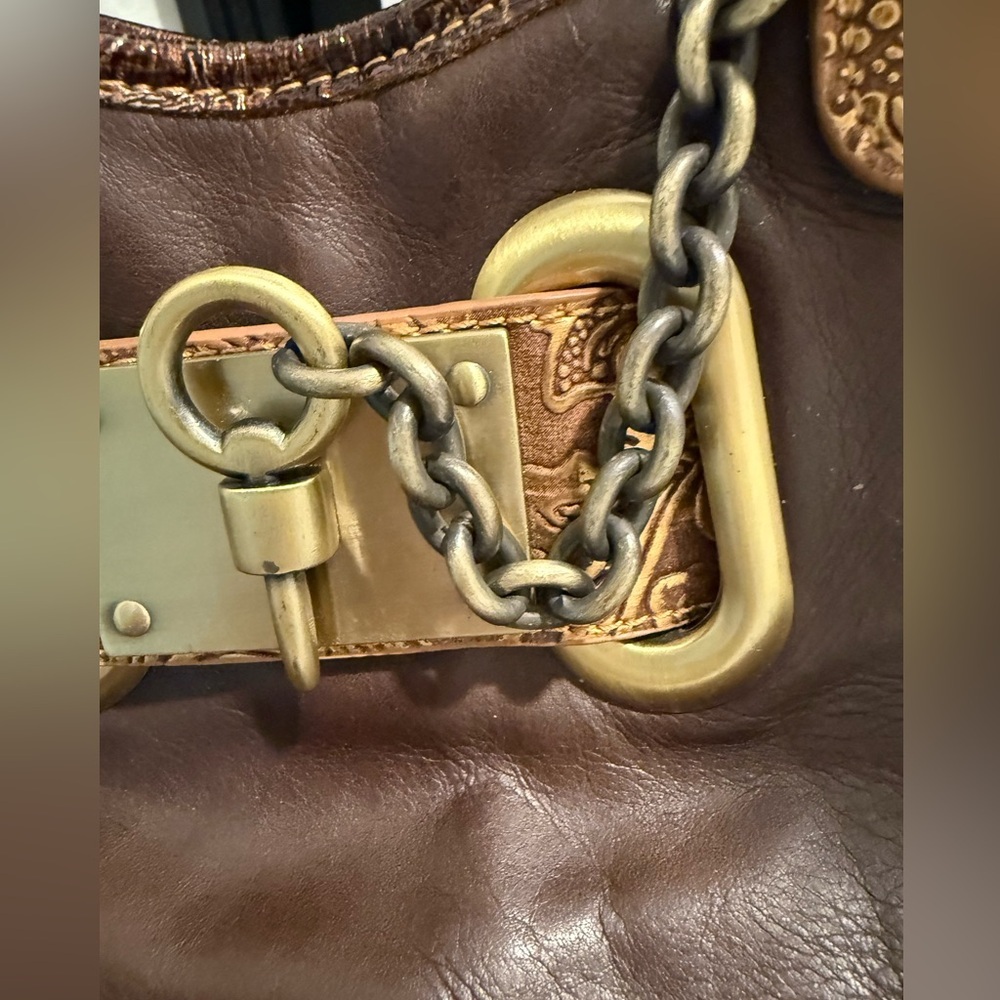 M.C. Brown and Gold Women's Handbag - Picture 8 of 10